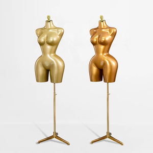 หุ่นโชว์เสื้อผ้าผู้หญิงแบบขายส่ง ทรง BBL อกใหญ่ เอวเล็ก สะโพกใหญ่ ปรับขนาดอกได้ สีทอง - Product Image 4