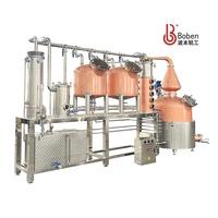 Alambic à reflux en cuivre Boben 1000L à double retort, équipement de distillation multi-combustibles pour rhum, vodka, gin, whisky, boissons, vin, CE