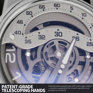 Montre mécanique automatique à <span class=keywords><strong>heure</strong></span> errante, squelette, affichage de l'<span class=keywords><strong>heure</strong></span> en forme de croissant de lune, design unique, montre de luxe, fabricant personnalisé - Product Image 4