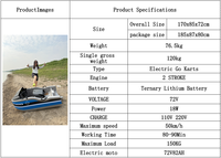 Bateau électrique Go-Kart aquatique 18kW 72V 82Ah Propulsion par jet Corps moulé en EPP Siège individuel Tableau de bord numérique 90 minutes 40km/h 150 kg