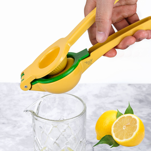 Presse-citron à main Aluminum Ally 2 en 1 double couche jaune Presse-agrumes manuel à citron vert Presse-agrumes portable - Product Image 1
