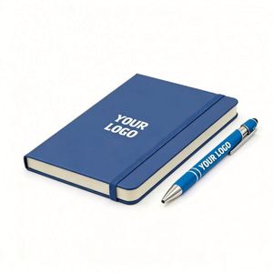 Personalized Hardcover A5 PU Leather Custom Logo Printed Multiple Colors Durable Portable Gift Notebook With Pen Loop - Product Image 1