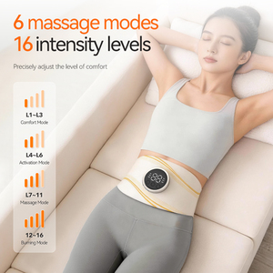 Hot Selling <b>USB</b> Rechargeable Lithium Battery Electrical Massage Belt <b>Heating</b> Light Therapy for Waist Slimming Muscle Training - Product Image 1