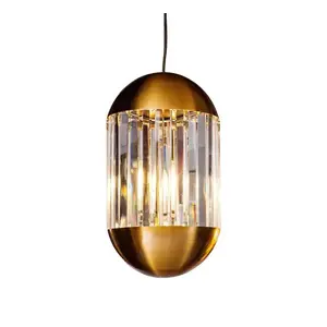 Simig Verlichting Simig Retro Luxe Stijl 3-Licht Bruin Brons K9 Crystal Capsule Kroonluchter Met Hanger Lamp Voor Decoratieve verlichting