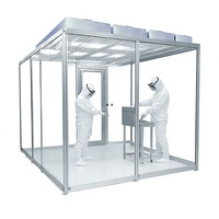 Cabine modulaire à rideaux en PVC souple avec filtration complète FFU pour atelier pharmaceutique