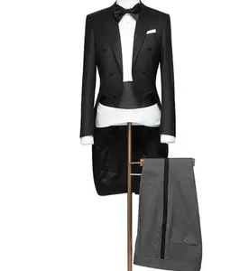 <span class=keywords><strong>Costume</strong></span> de cérémonie de luxe pour homme MTM pour <span class=keywords><strong>mariage</strong></span> et soirée, vêtements pour femmes grandes tailles, costumes en laine non tissée pour adultes, <span class=keywords><strong>costume</strong></span> de smoking à devant plat - Product Image 1