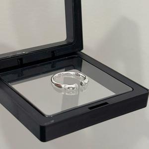 S925 Pure Silver Two-<b>Ring</b> Simple Layered <b>Ring</b> for Women Adjustable Zircon Diamond Inlay Niche <b>Opening</b> <b>Ring</b> - Product Image 1