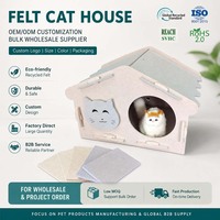 Maison pour chien et chat en feutre personnalisée OEM ODM, en polyester recyclé, vente en gros, lit pour chat en feutre non tissé aiguilleté, pour acheteurs B2B
