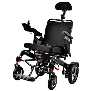 2024 superventas toda la aleación de aluminio cuidado de discapacitados silla de ruedas eléctrica portátil Plegable ligera silla de ruedas plegable eléctrica
