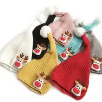 الأطفال الجديد الخريف والشتاء أزياء لطيف أحادية اللون دافئ بسيط صوف محبوك قبعة البطيخ الجلد قبة قبعة