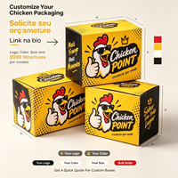 Emballage personnalisé en carton recyclable de qualité alimentaire pour poulet frit, fermeture magnétique pour emporter, hot-dog coréen, burger français, restauration rapide