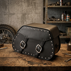 HMB-4111A PU cuir moto sacoches ensemble aluminium casque sac voyage bagages sac pour moto sacoche - Product Image 3