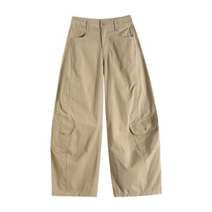 <span class=keywords><strong>Pantalon</strong></span> Large <span class=keywords><strong>Femme</strong></span> Style Rétro Américain Machette <span class=keywords><strong>Kaki</strong></span>, Nouvelle Collection Automne 2025, Multipoches Couleur Café, Coupe <span class=keywords><strong>Slim</strong></span> Polyvalente - Product Image 5