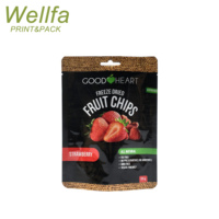 Op maat gemaakte OEM staande pouches, herbruikbaar, voedselveilig plastic aluminiumfolie, digitale print, verpakking voor fruitschijfjes