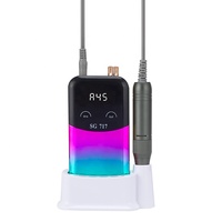 SG717 45000RPM Perceuse mobile sans fil rechargeable par USB, dégradé blanc-rose, perceuse à ongles portable sans fil