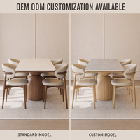 Ensemble table et chaises de salle à manger en dalle de roche nordique, style moderne et simple, pour petit espace domestique, rectangulaire, en bois massif blanc ciré, 4 places