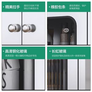 <b>Kitchen</b> <b>Sideboard</b> Cabinet 900mm Wide Glass Door Storage Dish Tea Cabinet Easy Clean Dining Room Use - Product Image 5