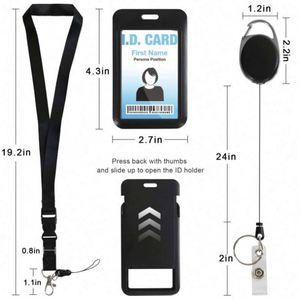 Porta Tarjetas de Identificación Personalizable con Cubierta Deslizante de ABS y Hebilla Retráctil Ovalada con Diseño de Barco Crucero para Oficina, Hombres y Mujeres - Product Image 2