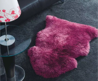 Personnalisable Moderne Eco-Tanné Véritable Peau de Mouton Fourrure Tapis Tapis Jaune à Poils Longs avec Pile en Peluche pour le Salon
