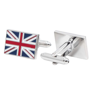 15 años de fábrica personalizada Dobell Mens Union Jack metal esmalte Gemelos - Product Image 1