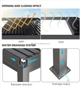 Pérgolas con Techo de Lamas Personalizadas DF, Muebles para el Hogar, <span class=keywords><strong>Toldo</strong></span> para Jardín, Pérgola Bioclimática de Aluminio de Lujo, Gazebo para Exteriores - Product Image 3