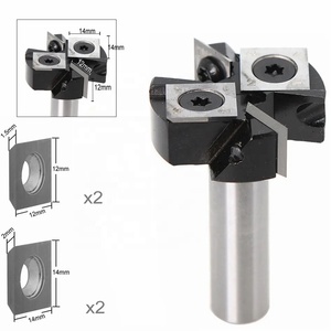 Rabot à bois à 2 cannelures 38.1mm 45mm Diamètre de coupe 6 <span class=keywords><strong>8</strong></span> 12 mm Queue Spoilboard Surfaçage Router Bit Insert Carbide Slab - Product Image 4