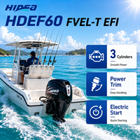 Moteur hors-bord HIDEA HDEF60 FVEL-T EFI 60HP 4 temps, moteur marin EFI, démarrage électrique, télécommande, arbre long pour bateau