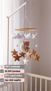 Trung tính Giới tính BOY <span class=keywords><strong>GIRL</strong></span> Wall mounted Tiny cảm thấy Gấu bông ngủ trăng rừng Sao đám mây Vườn Ươm bé Nôi điện thoại di động - Product Image 2