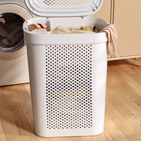 Panier à linge extra large en plastique avec roulettes, bac de rangement pour vêtements sales, idéal pour la chambre, la salle de bain et le salon