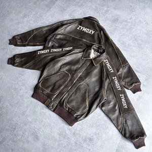 High Quality Leather Designer <b>Jackets</b> Manufacturer Custom Personal Labels Fashion Vintage Wear Pu Leather <b>Zip</b> <b>Up</b> <b>Jackets</b> For Men - Product Image 1