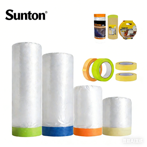 Film de masquage pré-adhésif en PE électrostatique jaune sans résidu pour usage intérieur, vente en gros - Product Image 3