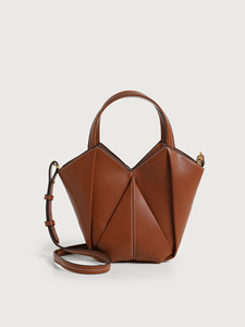 Sac fourre-tout pliable <span class=keywords><strong>g</strong></span>éométrique <span class=keywords><strong>ZA</strong></span> pour femme en cuir PU, mini sac seau avec bandoulière amovible pour les trajets quotidiens et le shopping - Product Image 6