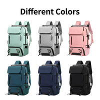 Sac à dos de voyage unisexe personnalisé, imperméable, pour ordinateur portable, grande capacité, avec port USB, sac de week-end avec compartiment sec/humide et poche à chaussures