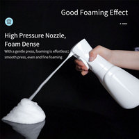 Bouteille vide de 500 ml (17 oz) en plastique PET/PP avec pompe à mousse et pulvérisation fine, sérigraphiée, pour savon liquide détachant pour sols domestiques