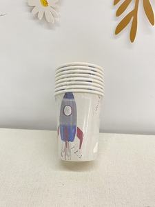 DAMAI Rocket Themed Party <b>Tableware</b> Set Kids Birthdays <b>Disposable</b> Plate Paper Cups Napkins for 8 Guests - Product Image 5