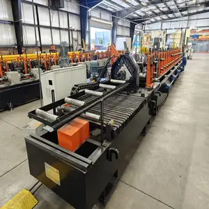 Customized Storage Rack Upright Beam Stiffener Roll Forming Machine With Press Machine Punching Holes