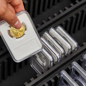 Étui de présentation et de rangement pour 5 rangées de pièces de monnaie en aluminium, type <span class=keywords><strong>valise</strong></span> pour slabs - Product Image 4