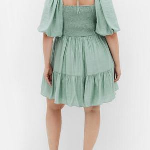 ชุดเดรสแฟชั่นฤดูร้อนแบบเปิดไหล่สำหรับผู้หญิงไซส์พลัส ดีไซน์หรูหรา ทรงเข้ารูป แต่งระบาย ผ้าพันรัดรูป สไตล์ลำลอง - Product Image 4