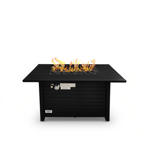 Mesa de Fogata Rectangular Moderna de Acero Db, 36 x 24 Pulgadas, para Propano, Gas Natural o Leña, Uso en Exteriores y Jardín - Product Image 1