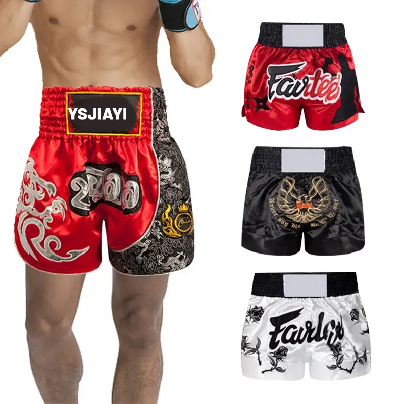 Personalizado bordado remendo logotipo Mma Kick Boxe luta muay tailandês shorts fairtex shorts