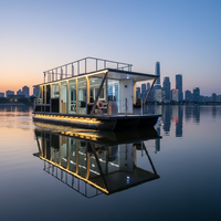 Casa Flotante de Aluminio de 36 pies, Removible, Personalizada para las Necesidades Diarias y de Entretenimiento