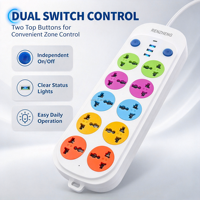 Multiprise avec USB-C, rallonge 10 prises 3 ports USB, extension multiprise avec interrupteurs individuels