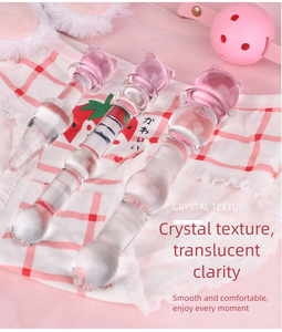 Scarletsin S-25-3 SM Sex Toys - Vibrateur en verre <span class=keywords><strong>transparent</strong></span> en forme de <span class=keywords><strong>dildo</strong></span> pour sexe vaginal et <span class=keywords><strong>anal</strong></span>, sensation de toucher réel, forme mignonne, pour adultes - Product Image 3