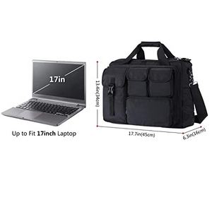 Bolsa de mensajero para ordenador portátil negra de 17 pulgadas para hombre de la mejor calidad, bolsa de piloto de hombro táctica multifunción de poliéster duradero, estilo de moda - Product Image 3