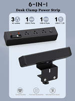 Nouvelle prise de courant américaine PD20W USBA + pince de USB-C montée prise de courant de bureau avec câble rétractable pour la maison de bureau