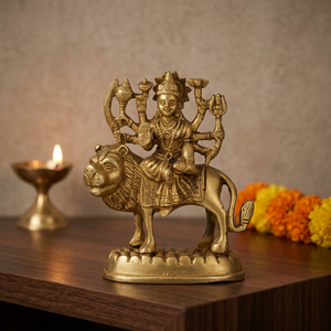 Estatua de Durga de Latón de Estilo Tradicional, Nuevo Diseño, Buena Calidad, para Decoración del Hogar y Pooja Diaria al Mejor Precio - Product Image 6