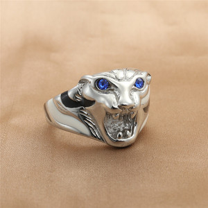 yunnique <b>Tiger</b> <b>Ring</b> Silver Men's Animal Design Retro Punk Style Gift Jewelry - Product Image 1
