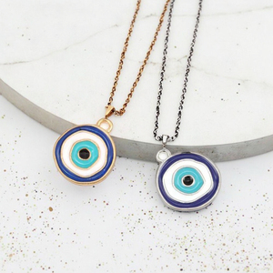 แฟชั่น DIY ทองชุบทองสีฟ้าความชั่วร้ายเครื่องประดับมุสลิมอิสลามเคลือบสำหรับทารกส่วนใหญ่ทำจากโลหะผสมสำหรับเข็มกลัดสร้อยคอสร้อยข้อมือ - Product Image 4