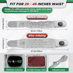 Cintura di Decompressione con Luce Rossa e Riscaldamento, Massaggiatore Lombare <span class=keywords><strong>Gonfiabile</strong></span>, Supporto Spinale per Uomo e <span class=keywords><strong>Donna</strong></span> - Product Image 5