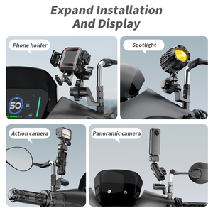 Phụ Kiện Xe Máy Hợp Kim Nhôm Xe Máy Duy Nhất <span class=keywords><strong>Side</strong></span> Rear-View Gương Extender M8 M6 Mở Rộng Thanh Cho Xe Tay Ga Gương - Product Image 5